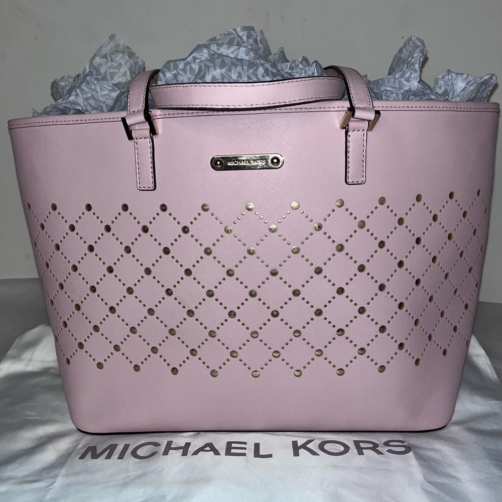 Beautiful Pink Perforated Michael Kors Tote